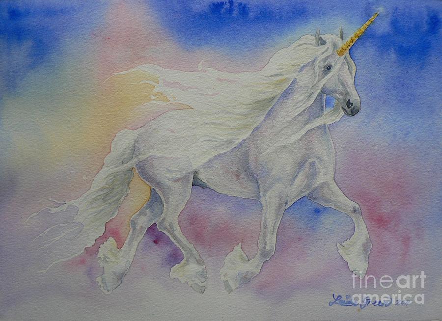 Unicorn Painting - Glimmer by Louise Green