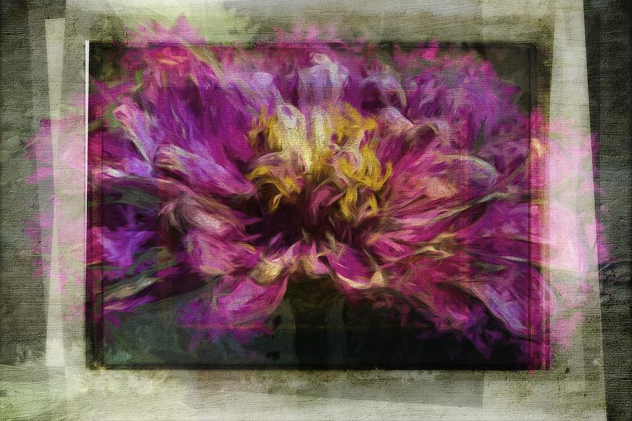 Glimpse Of A Dahlia Textured Photograph by Alice Gipson