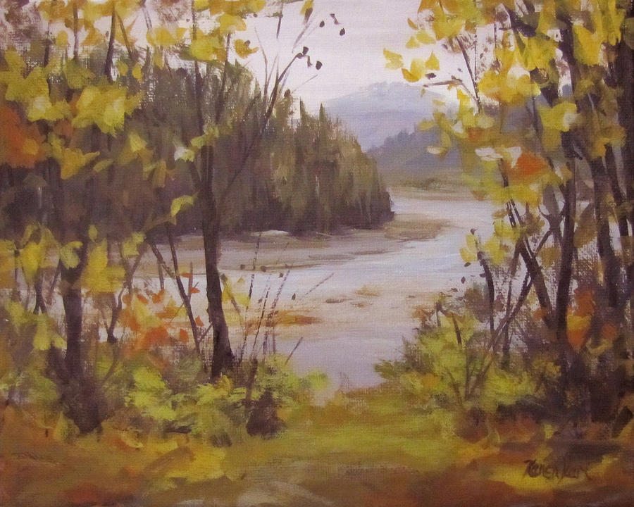 Glimpse of Autumn Painting by Karen Ilari
