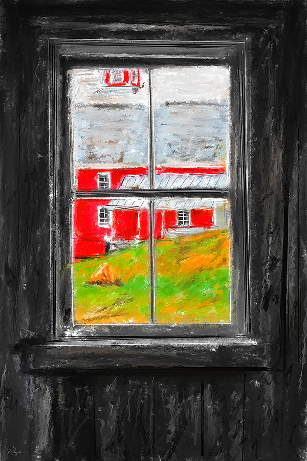 Glimpse of Country Life- Red Barn Art Painting by Lourry Legarde Glimpse of Country Life- Red Barn Art Painting by Lourry Legarde