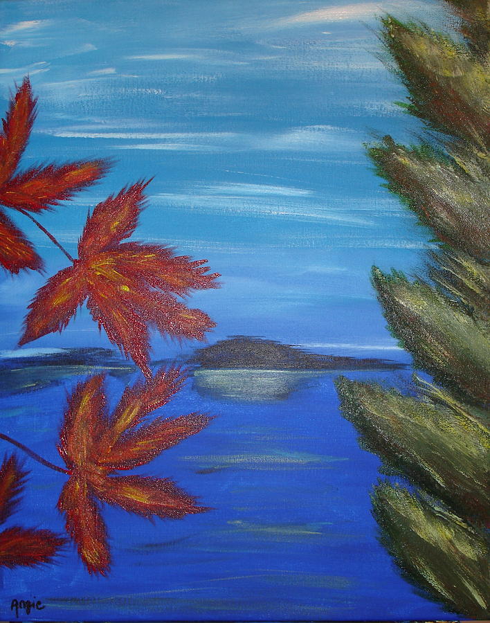 Glimpse of Fall Painting by Angie Butler