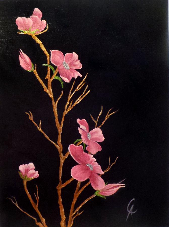 Spring Painting - Glistening Blossoms by Carol Avants