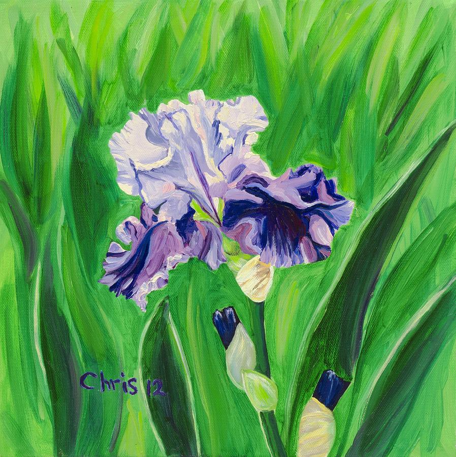 Iris Painting - Glistening Icicle Iris by Christina Plichta