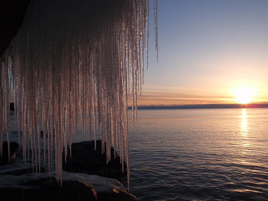 Glistening icy sunrise Photograph by James Peterson