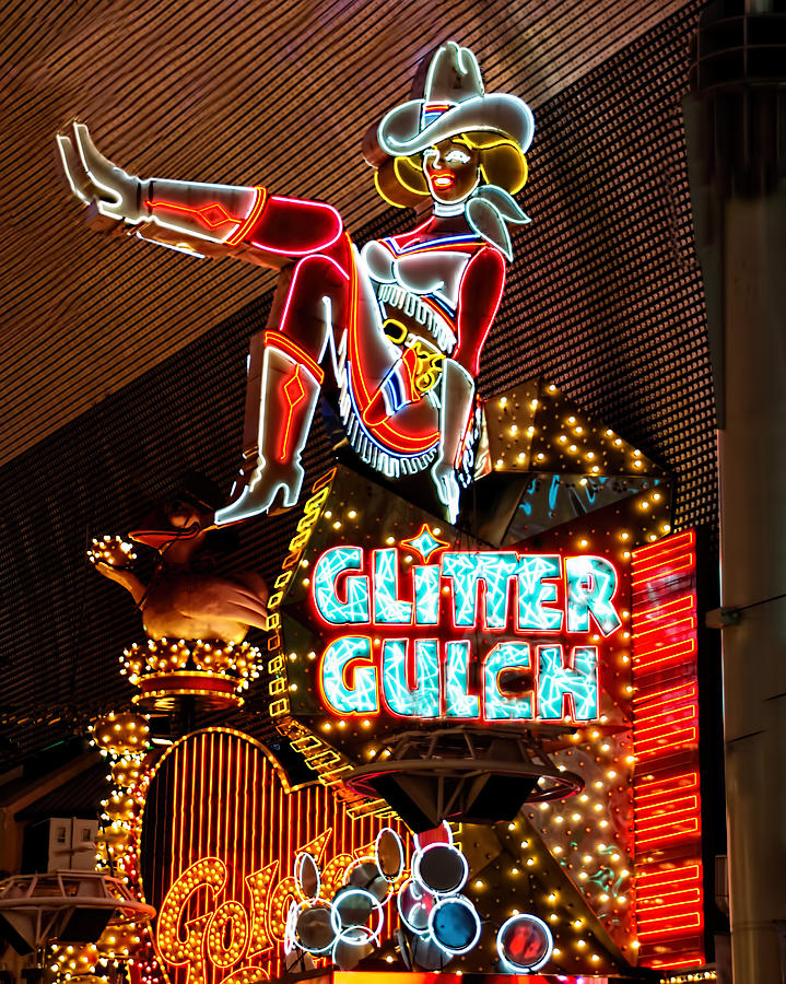 Las Vegas Photograph - Glitter Gulch - Downtown Las Vegas by Jon Berghoff