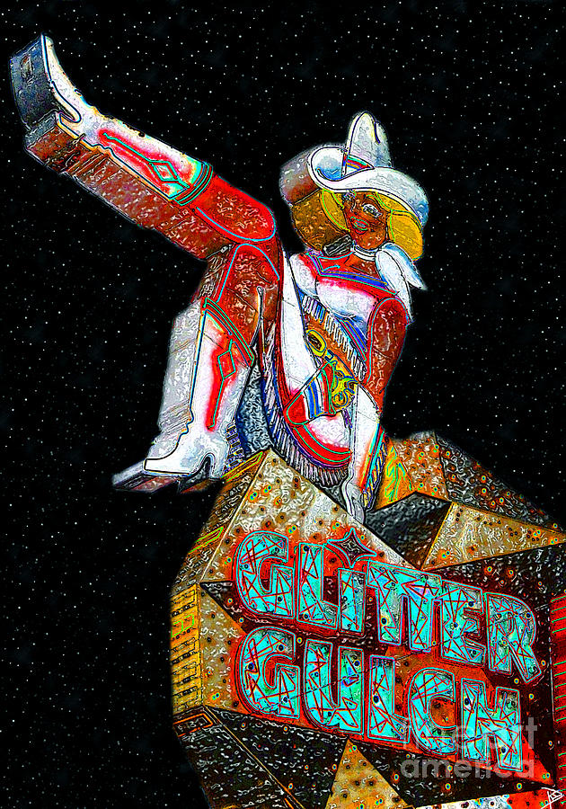 Glitter Gulch Girl Painting by David Lee Thompson