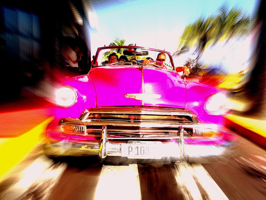 Glitzy Cuban Pink Vintage Car Photograph by Funkpix Photo Hunter