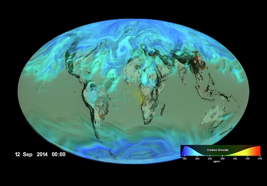 Gloabl Carbon Dioxide Sinks Photograph by Nasa's Scientific ...