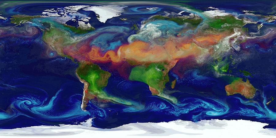 Global Dust Levels Photograph by Science Photo Library Global Dust Levels Photograph by Science Photo Library