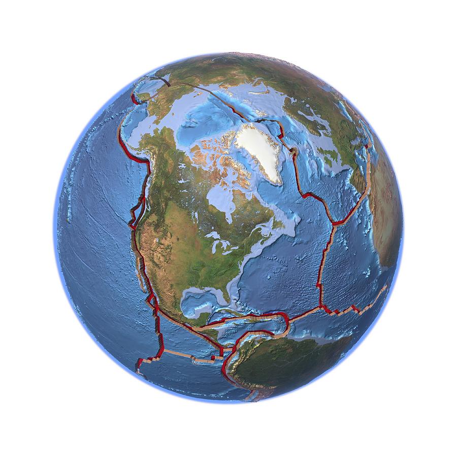 Global tectonics, North American Plate Photograph by Science Photo ...