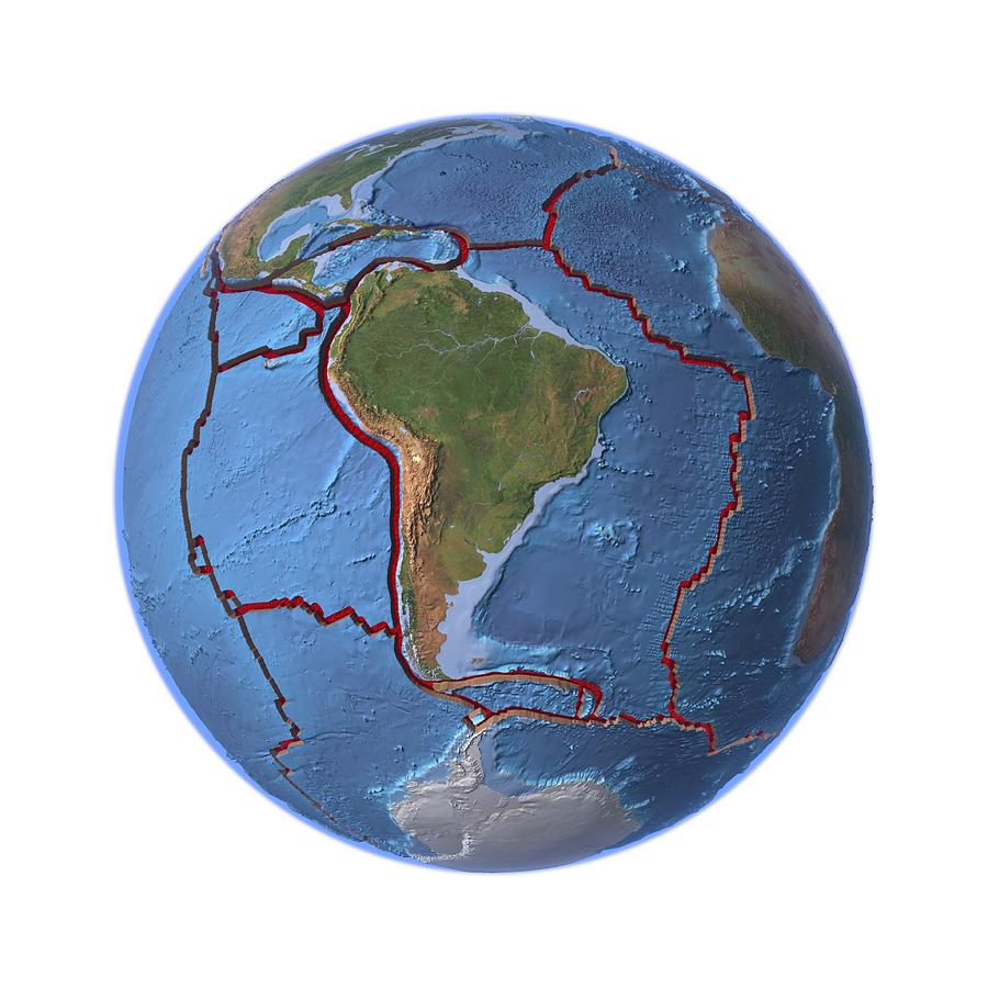 Global tectonics, South American Plate Photograph by Science Photo ...