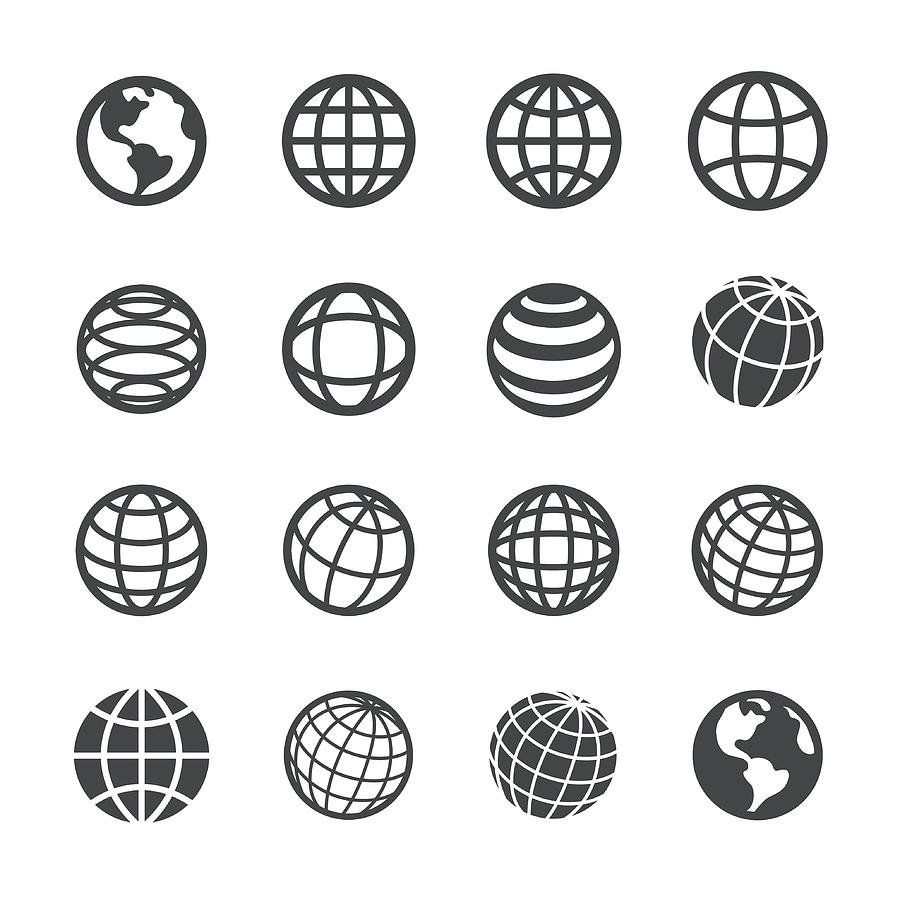 Globe and Communication Icons - Acme Series Drawing by -victor-