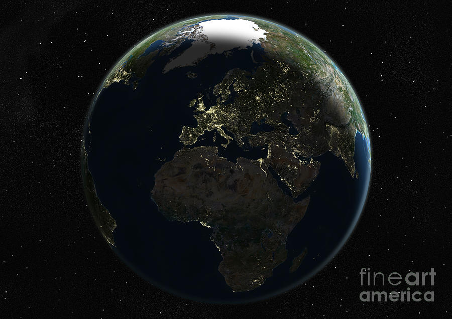 Globe Centered On Europe & Africa Photograph by Planet Observer