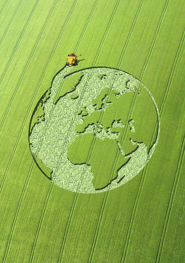 Globe Crop Circle In Green Field Photograph by Ikon Ikon Images