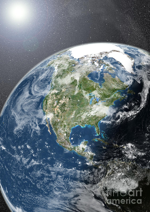 Globe Showing Northern America Photograph by Planet Observer