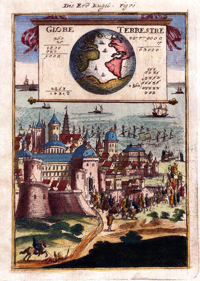 Globe Terrestre 1683 Antique Map Engraving Photograph by Karon Melillo DeVega