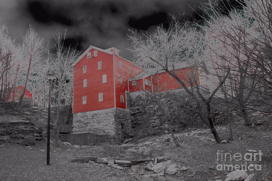 Gloomy Looking Old Red Mill Photograph by Jim Lepard
