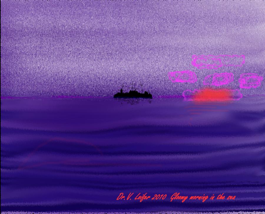 Gloomy morning in the sea Digital Art by Dr Loifer Vladimir