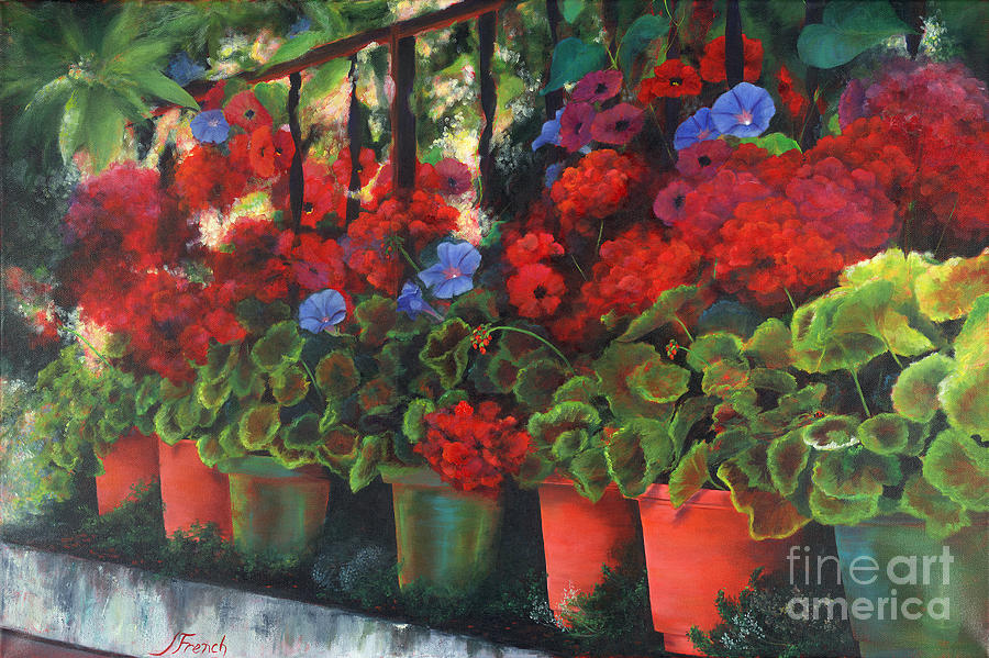 Glorious Geraniums Painting by Jeanette French