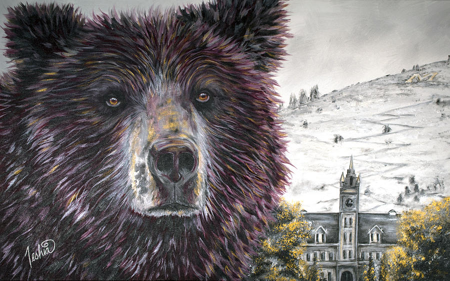 Grizzly Bear Painting - Glorious Griz by Teshia Art