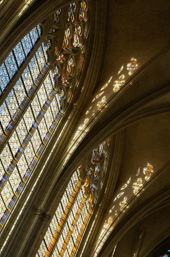 Architecture Photograph - Glorious Light - Sainte-Chapelle de Vincennes - Chateau de Vincennes - Paris by Georgia Mizuleva