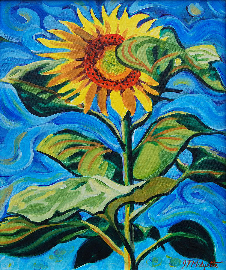 Glorious Sunflower Painting by Tommy Midyette