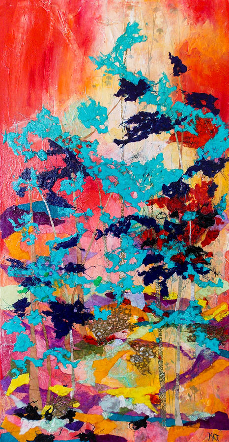 Abstract Mixed Media - Glorious Trees1  by Kat Ebert