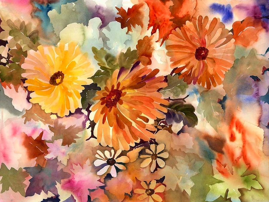 Flower Painting - Glorius Beauties by Neela Pushparaj