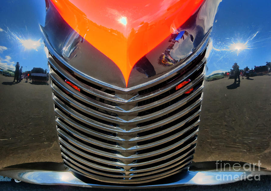 Car Photograph - Glossy Grill Reflecrtions by Chris Anderson
