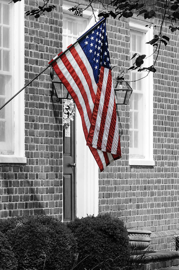 Gloucester Courthouse Circle Old Glory Photograph by Mark Summerfield