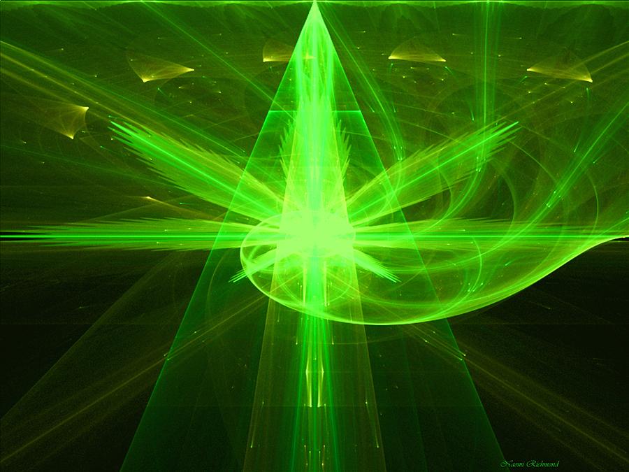 Abstract Digital Art - Glow from the Mothership by Naomi Richmond