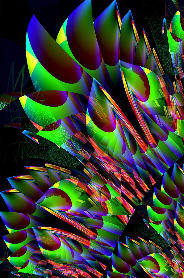 Glow in the Dark Abstract Digital Art by Maria Urso