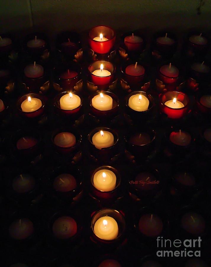 Candle Photograph - Glow of a Cross by Patti Smith