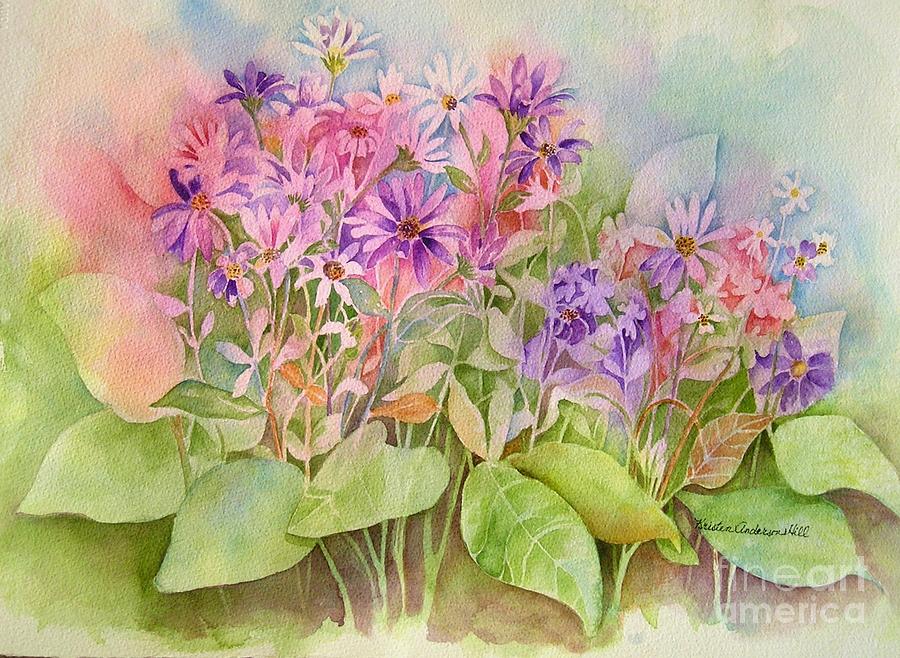 Flower Painting - Glowing and Growing by Kristen Anderson Hill