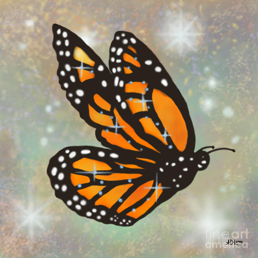 Butterfly Digital Art - Glowing Butterfly by Audra D Lemke Butterfly Digital Art - Glowing Butterfly by Audra D Lemke