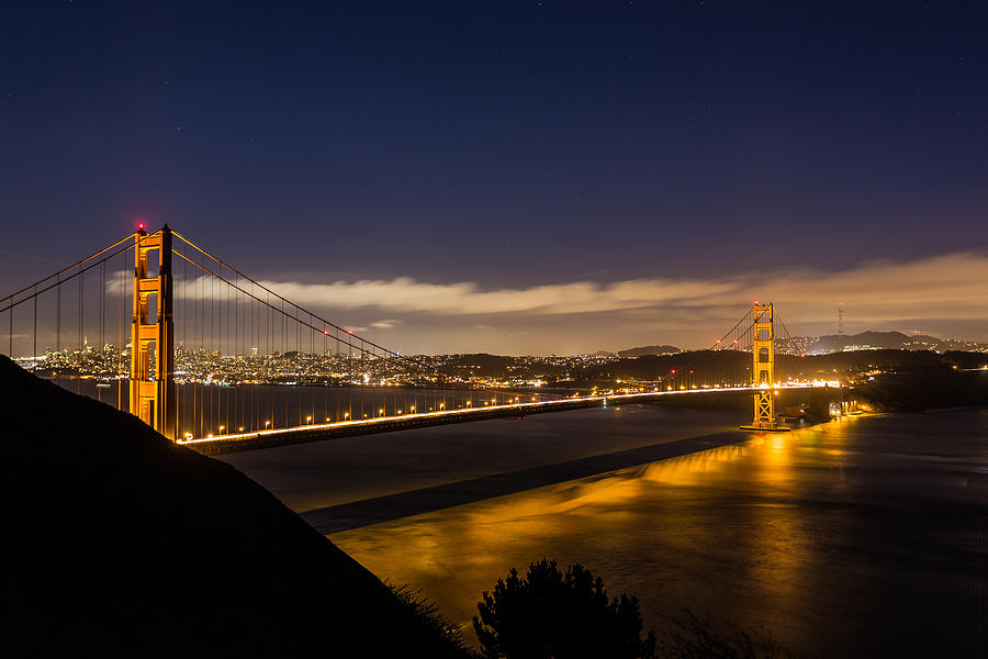 Glowing Golden Gate Photograph by Mike Lee