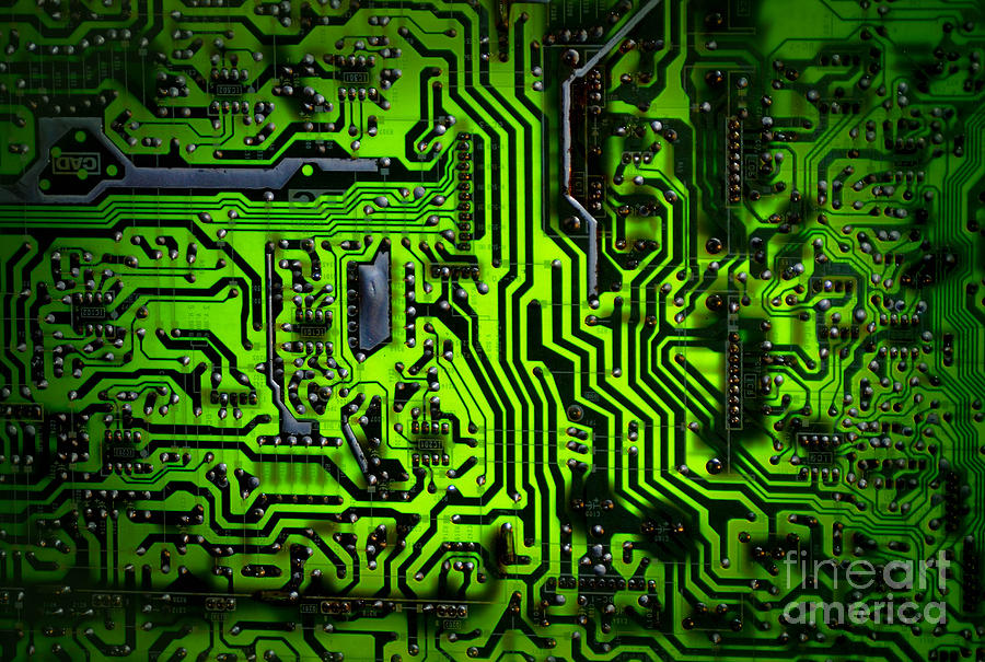 Glowing Green Circuit Board Photograph by Amy Cicconi