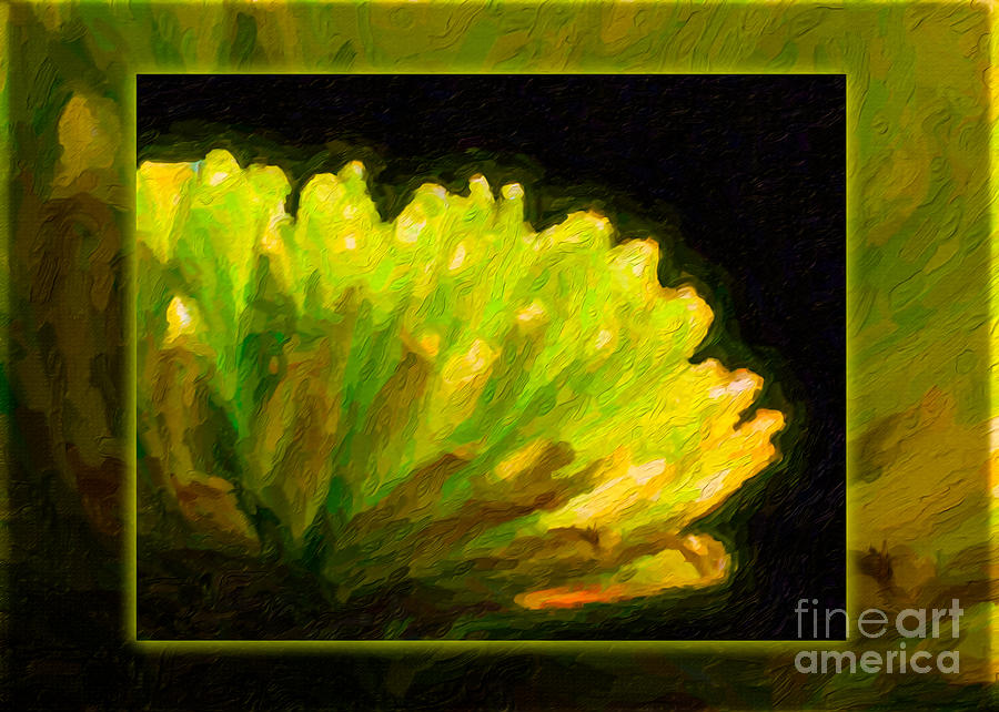 Glowing Green Flower Abstract Painting Painting by Omaste Witkowski