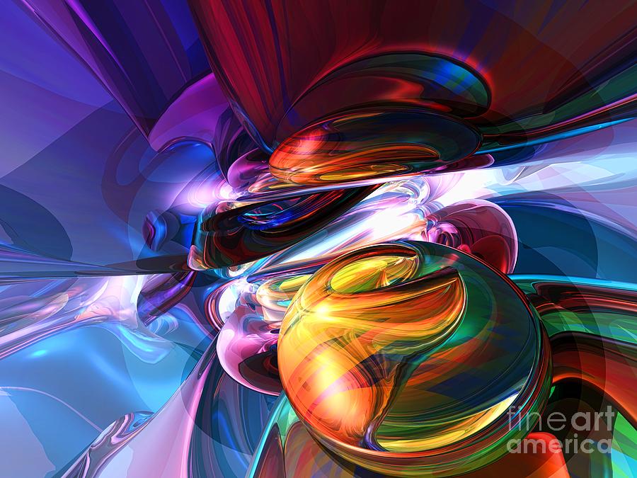 Abstract Digital Art - Glowing life Abstract by Alexander Butler