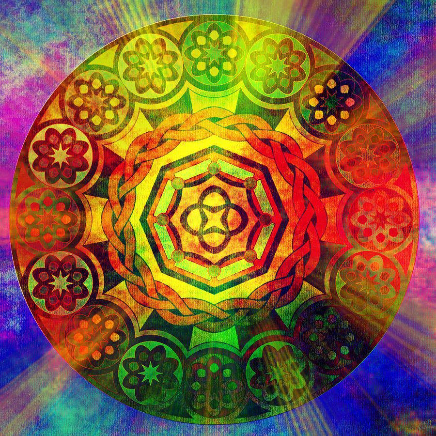 Glowing Mandala Digital Art by Ally  White