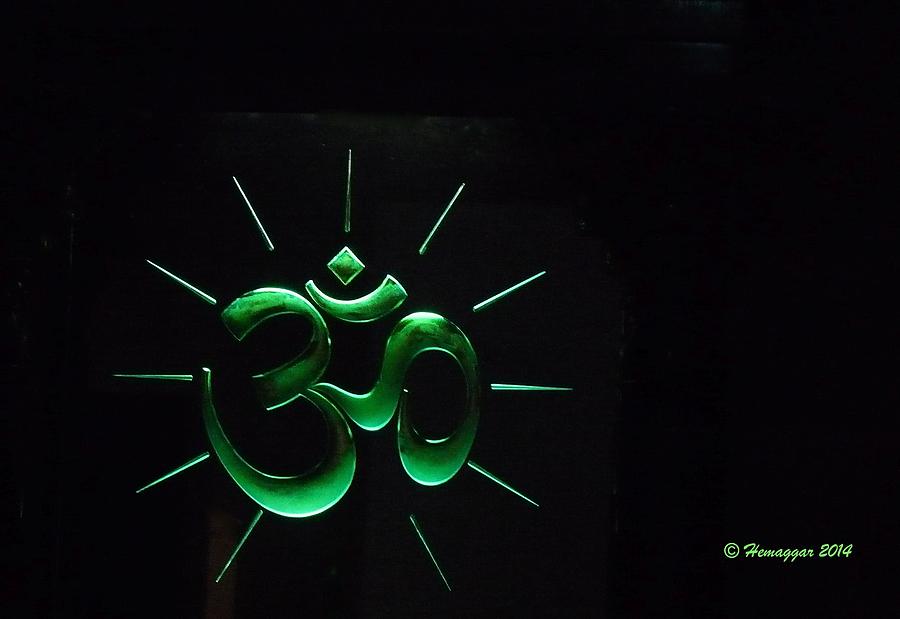 Glow Photograph - Glowing Om by Hemu Aggarwal
