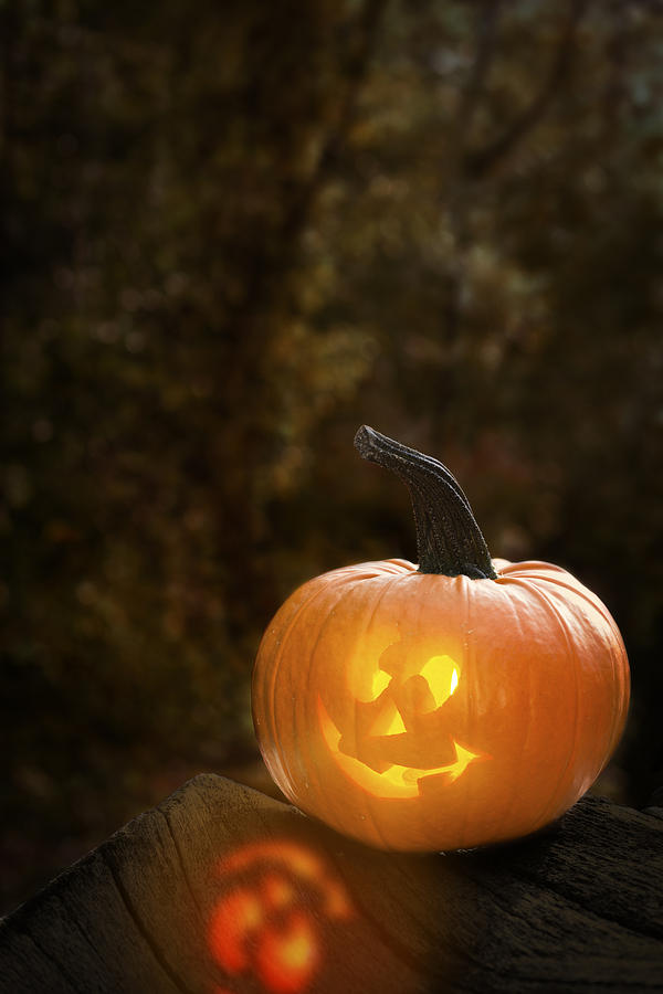 Pumpkin Photograph - Glowing Pumpkin by Amanda Elwell