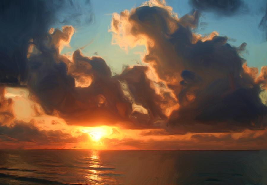 Glowing Sunset Digital Art by Katherine Erickson