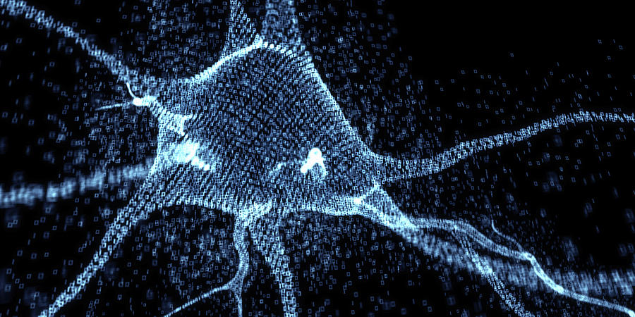 Glowing Three Dimensional Neuron Photograph by Ikon Images