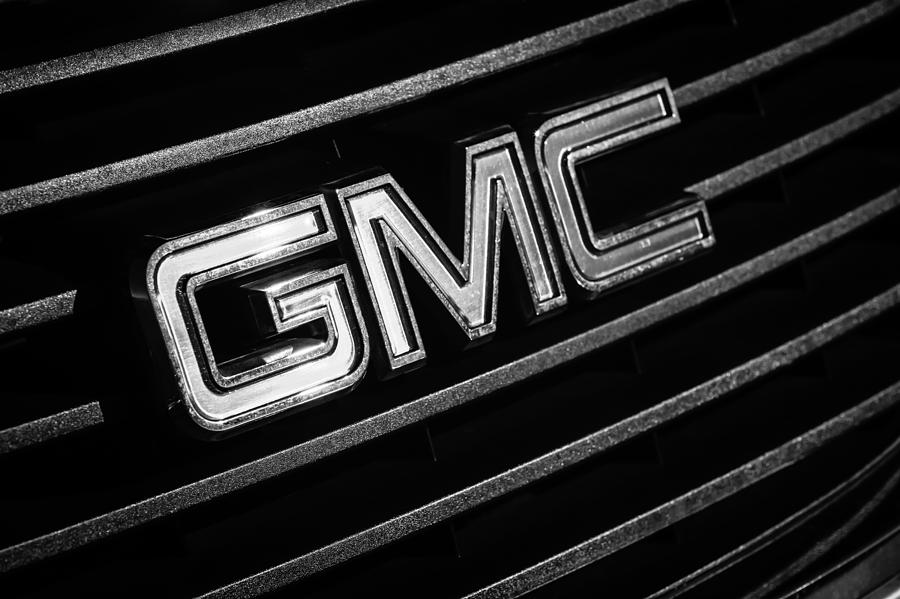 Black And White Photograph - GMC Emblem - 1634bw by Jill Reger