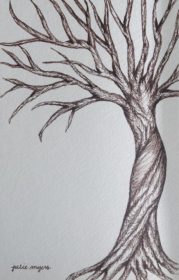 Gnarly Tree Drawing by Julie Myers Fine Art America