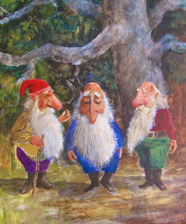 Gnome meeting Painting by Richard Yoakam