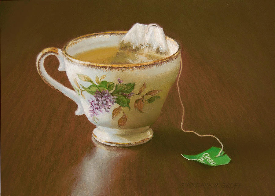 Tea Painting - Go Green Tea by Barbara Groff