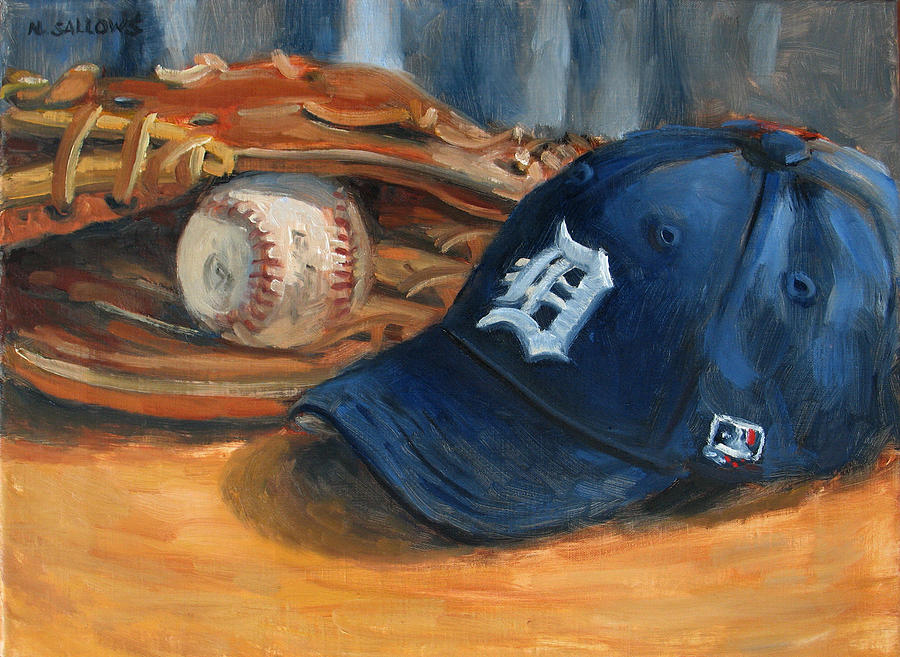 Detroit Painting - Go Tigers by Nora Sallows Detroit Painting - Go Tigers by Nora Sallows