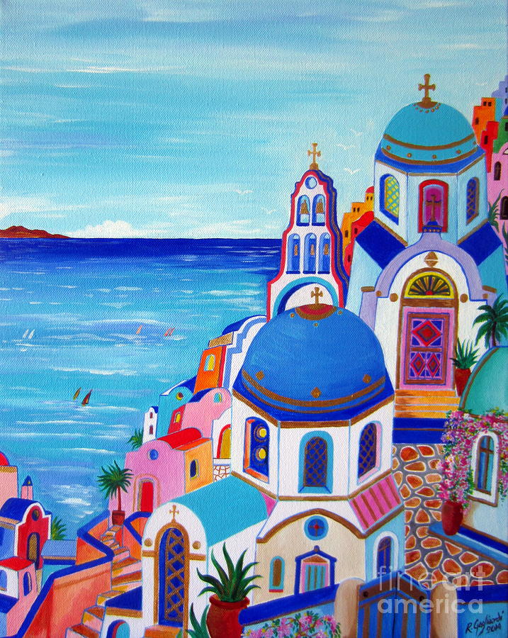 go to Santorini now Painting by Roberto Gagliardi